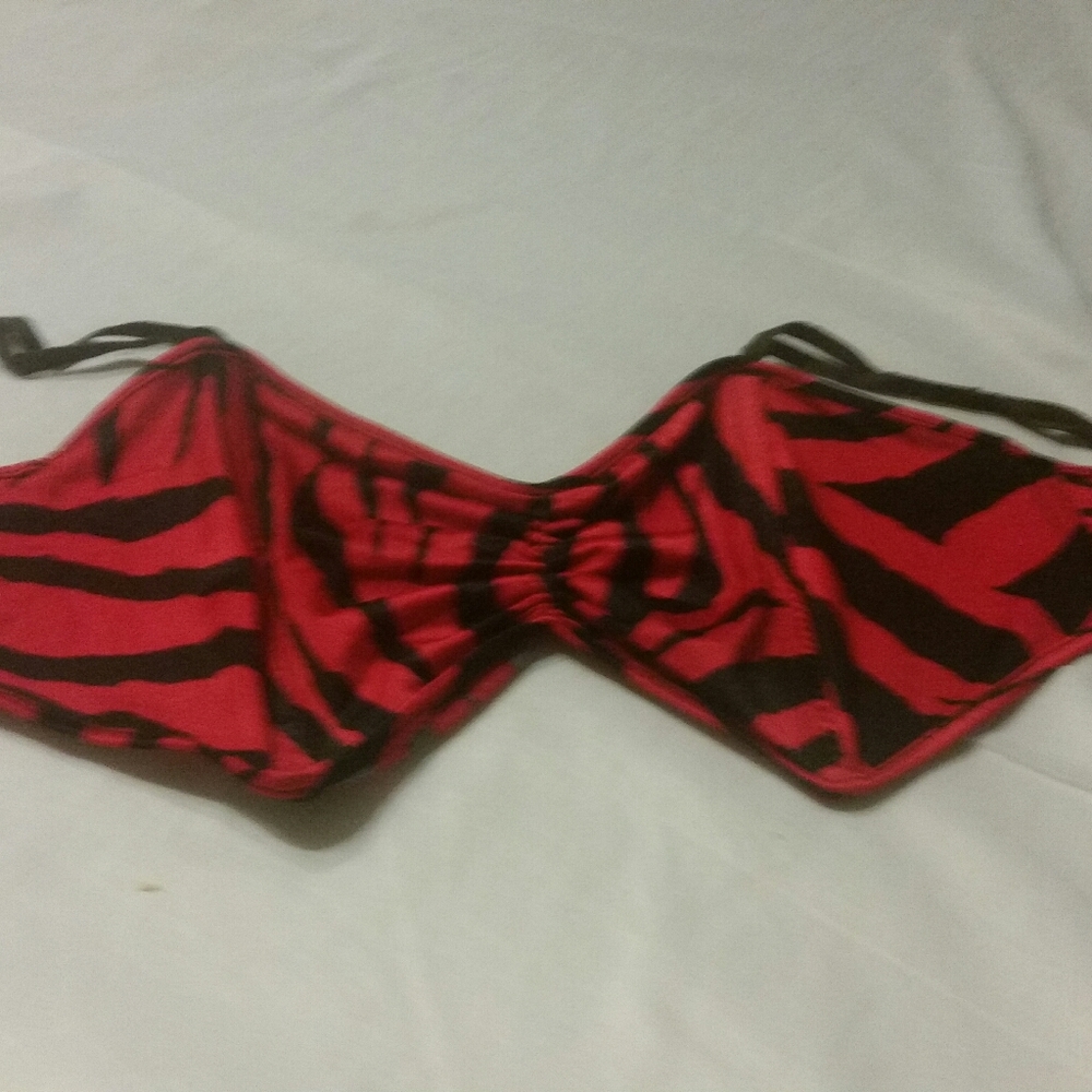Red Zebra Print Rave Festival Bra